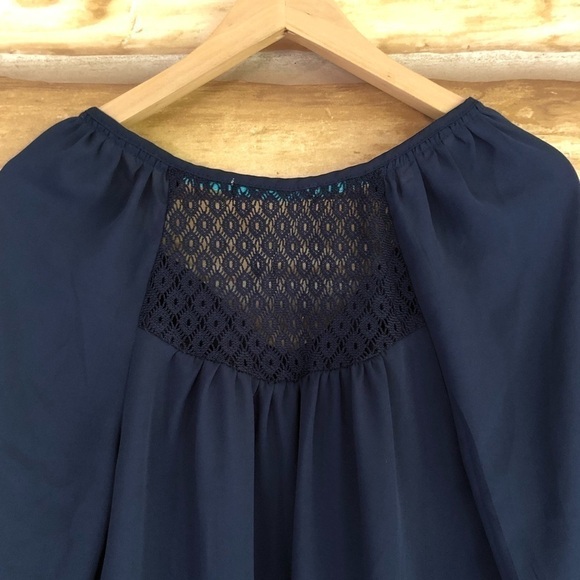 Jolt Flowy Boho Embroidered High Low Peasant Blouse Size M - Picture 8 of 10